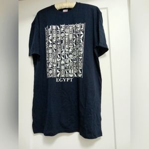 Hieroglyphs T-shirt size Large navy blue NWOT